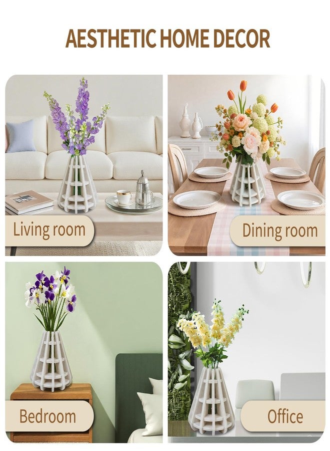 BXI Felt Artificial Flowers Vase - 8 Inch Unbreakable Fake Plants Vase, Creative DIY Faux Dried Flowers Vases, Modern Boho Home Decor for Living Room, Dining Table, Bedroom, Kitchen, Shelf, Entryway - Image 4
